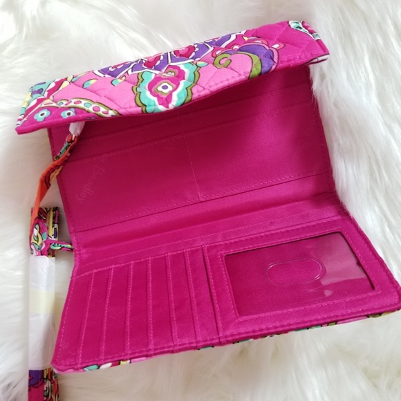 Vera Bradley Wallet Clutch Strap Crossbody Pink - Picture 5 of 8